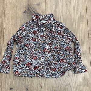 Zara Floral Long Sleeve Kids Top 3 girls